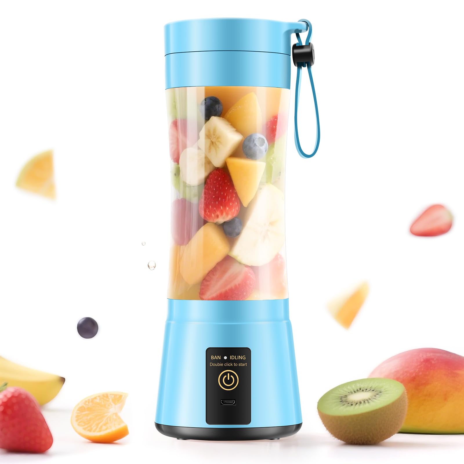 Cordless Portable Personal Size Blender - 12 Oz Mini Blender Make Smoothies and Shakes, Cordless Lightweight Rechargeable, Freshly Squeezed in Picnic/Sprots/Office-image-26