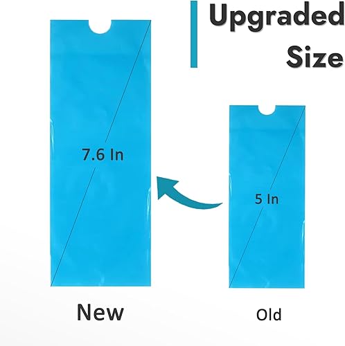 Miniatura 9 de Yugui 200 bolsas para bolígrafos para máquina de tatuaje y 4 envolturas de cinta de agarre, fundas de plástico azul con vendajes autoadhesivos