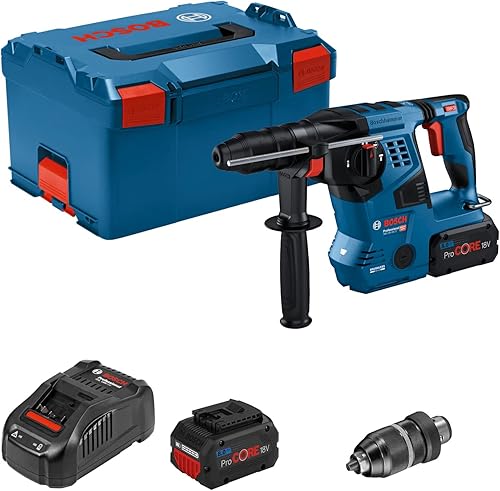 Akku-Bohrhammer GBH 18V-28 CF Professional, 18Volt (Blau/Schwarz, 2X Akku ProCORE18V 8,0Ah, Bluetooth, in L-BOXX) - 1