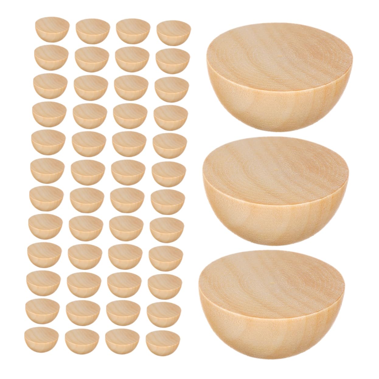 jojofuny 300piezas Media Bola De Madera Sin Terminar Pequeñas Bolas De Madera Semicirculares Para Manualidades Decoración De Granja y Proyectos De Bricolaje Para Adultos Hogar y Escuela