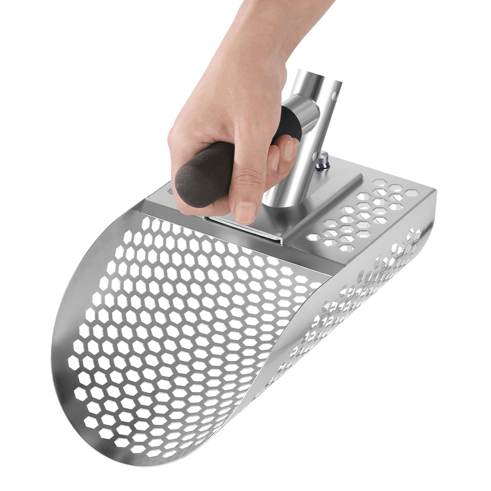 YHANNI Sand Scoop Thickened Stainless Steel Sand Scoop and Shovel for Metal Detecting at The Beach - Fast Sifting Treasure Hunting Tool (Scoop)