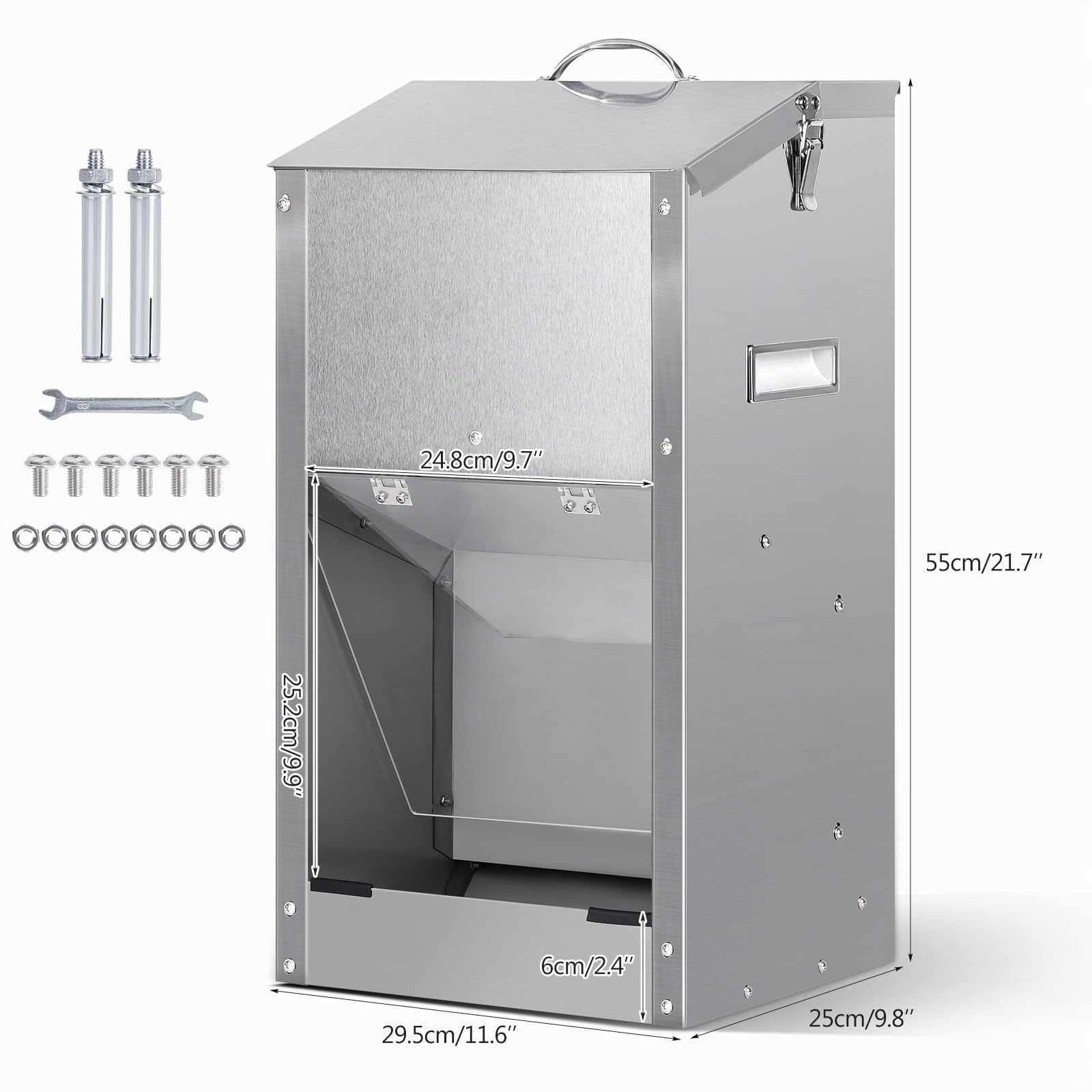 Comedero AutomáTico para Perros, Comedero por Gravedad para Perros de Raza Grande 11Kg Gran Capacidad de Acero Inoxidable Alimentador AutomáTico por Gravedad para Gatos