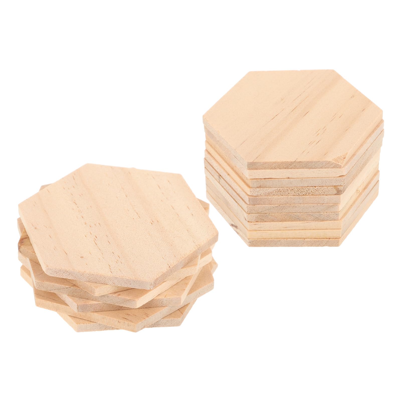 Zerodeko 25 Stück Holzscheiben Sechseckig für Hochzeiten und Deko, 3,54