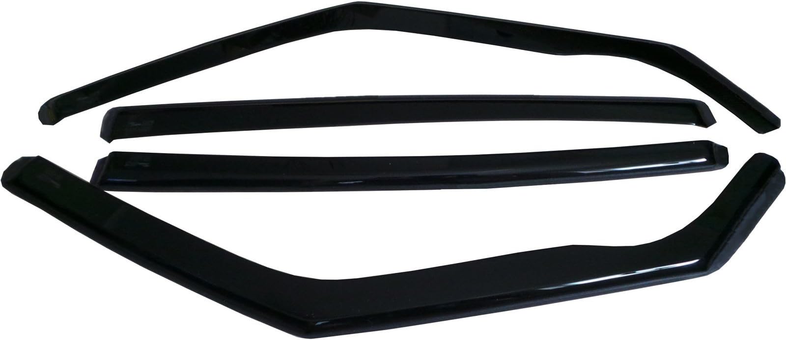 Heko 23313 Wind deflectors - 4 pcs FRONT and REAR, Acrylic glass - Transparent anthracite, New