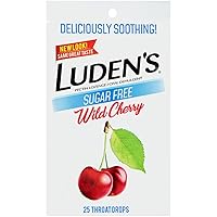 Vista 1 de Luden's Sugar Free Wild Cherry Throat Drops, Sore Throat Relief, 25 Count (5 Pack)