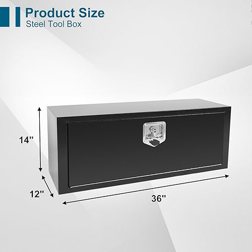 Miniatura 81 de Caja de acero para camión, 30 x 18 x 18 pulgadas, caja de acero resistente para remolque, caja de herramientas para camión, organizador