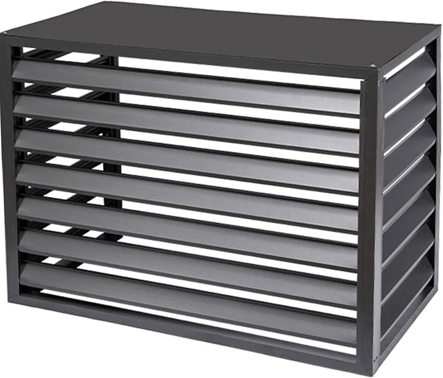 Air Conditioner Fence,4 Panels Ac Unit Covers Outdoor,Air Conditioners Privacy Screens Fence Panels,Weatherproof Aluminum Louver Grille Air Conditioner Covers,for Cover Outdoor Garbage or Ac Units(Gra