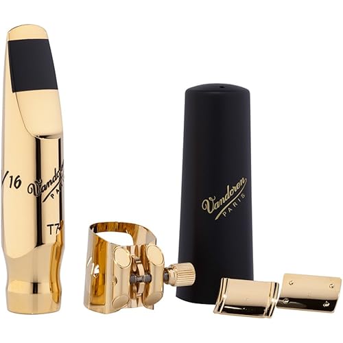 Vandoren SM823GLKO T7 Large Chamber V16 Metal Tenor Sax Mouthpiece w/ Optimum Ligature Kit