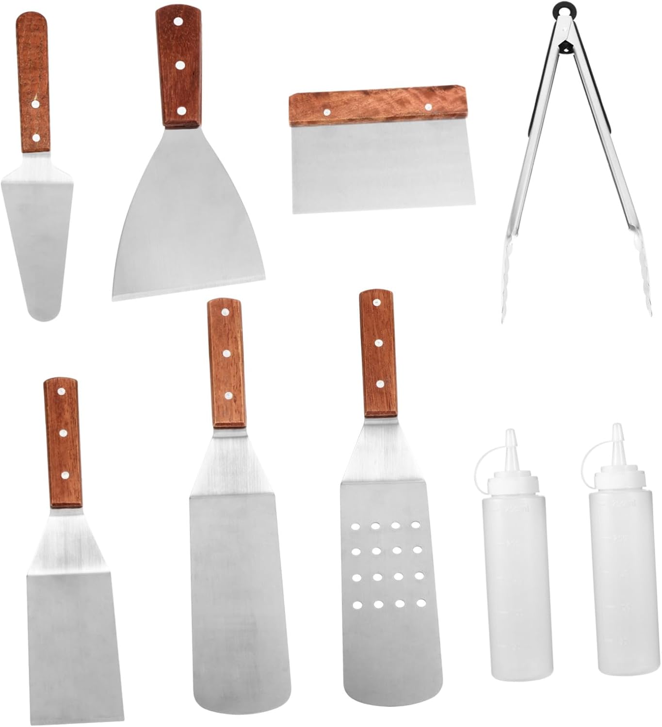 NUOBESTY Stainless Steel BBQ Cooking Shovel Set with Handles Heavy-Duty Outdoor Barbecue Tool Kit for Grilling and Home Cooking Utensils for Versatile BBQ and Grill Accessories