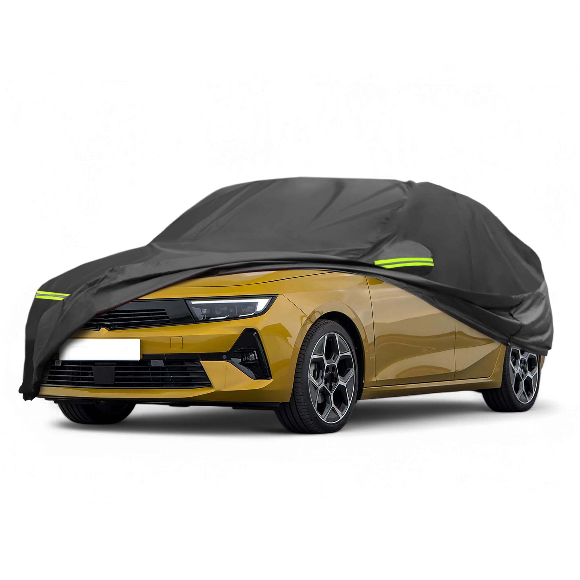 A ABSOPRO Pokrowiec samochodowy do Opel Astra 09-24 210D-PU pełne pokrycie na wszystkie warunki atmosferyczne, wodoszczelny, wiatroszczelny, ochrona przed słońcem, śniegiem, z drzwiami kierowcy, zamek
