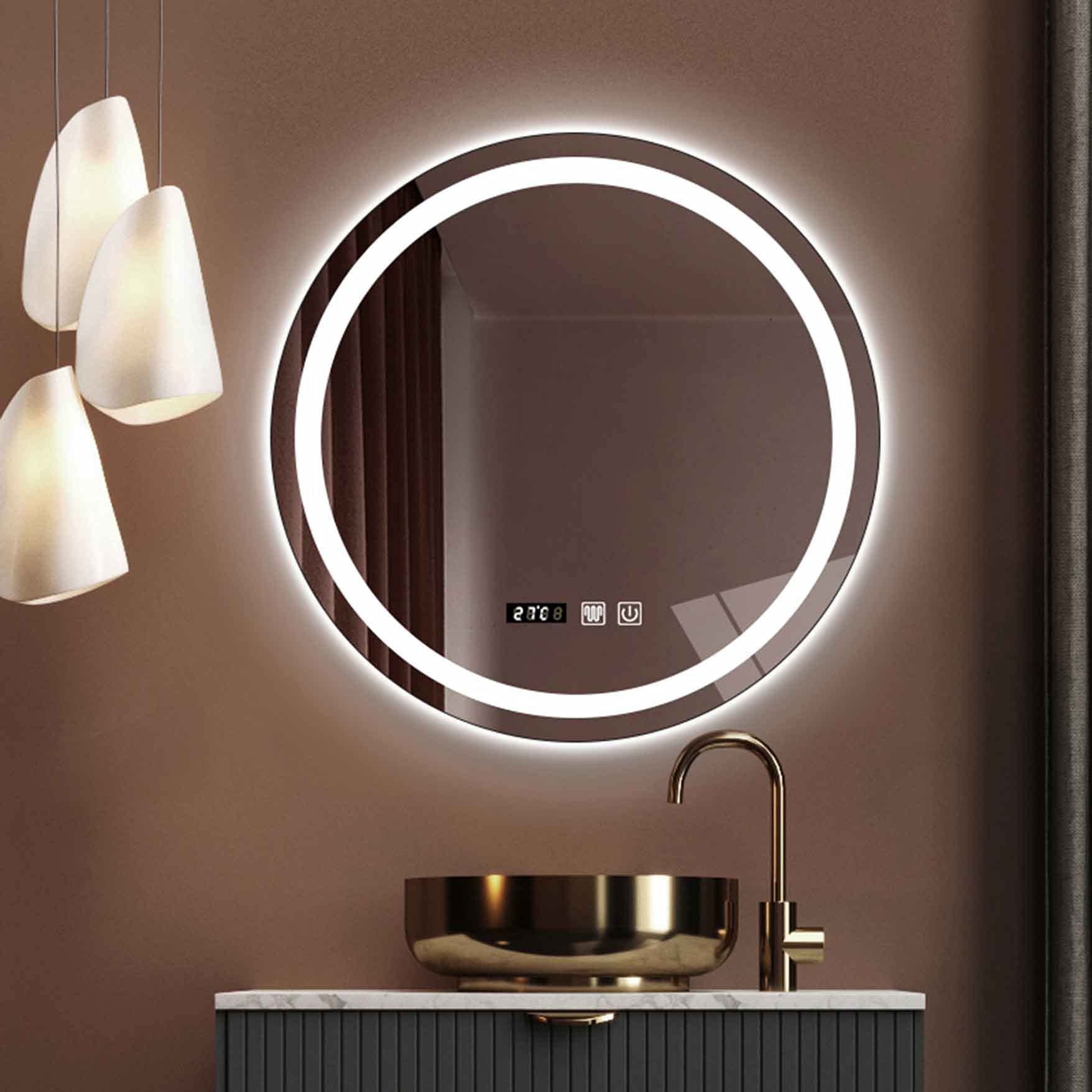 Miroir salle de bain éclairé tactile fini la buée après la douche