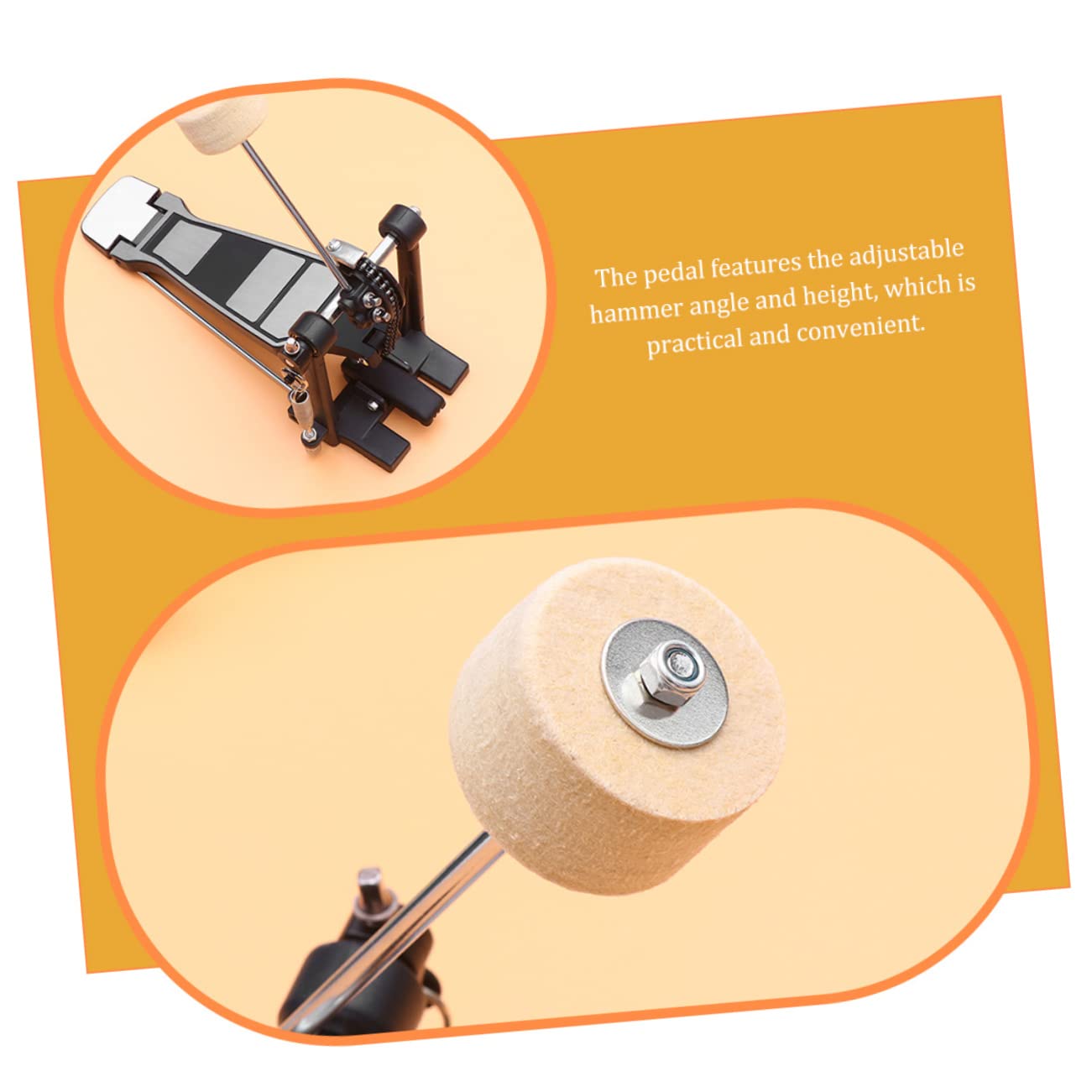 Toddmomy Pédale de Grosse Caisse Simple Alliage avec Feutre Ajustable Accessoire pour Débutants et Enthousiastes de Batterie