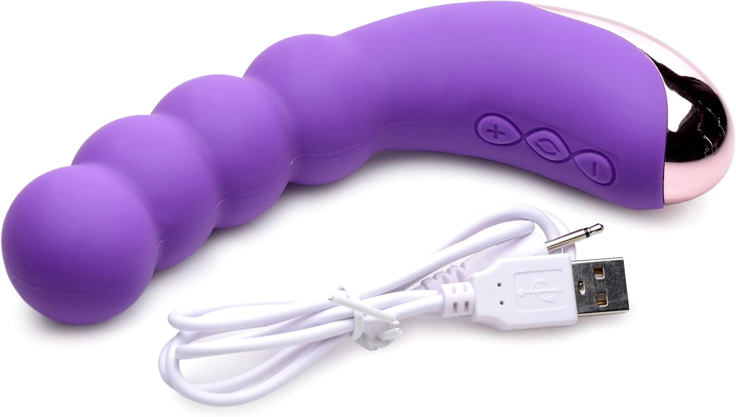 50X Silicone Beaded Vibrator - Purple