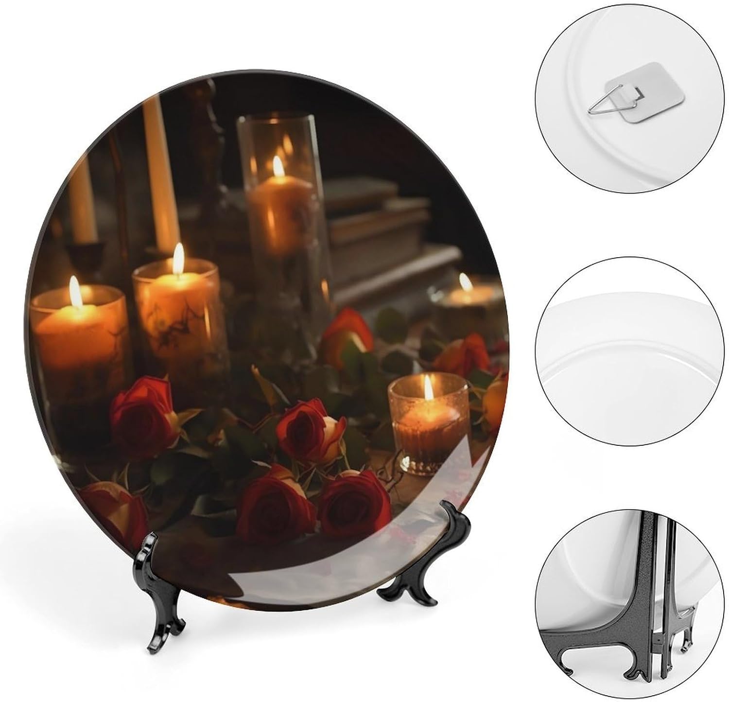 Candles on Table Ceramic Decorative Plate for Home, Bone China Plates image 4