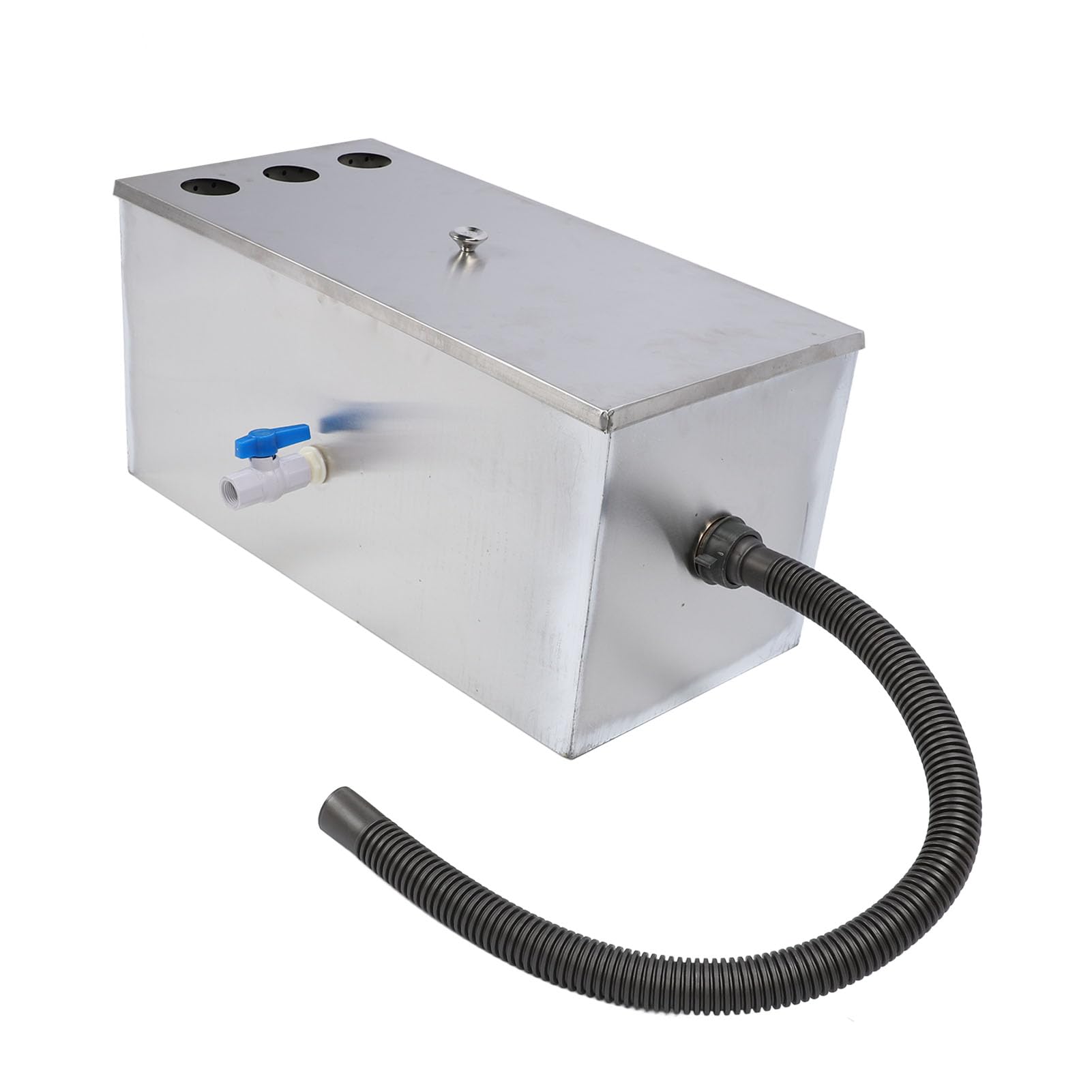 Intercettore di grasso commerciale 600 x 300 mm, in acciaio inox, per cucina, ristorante, separatore di acqua dell'olio di grande capacità con cestello filtro rimovibile, Fi graduato in tre fasi