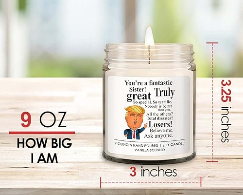 Miniatura 4 de Tump Family Vela de vainilla - Eres una hermana - Presidente Día del Padre Chiste político sarcasmo demócrata replubican anti liberal Pro Tump