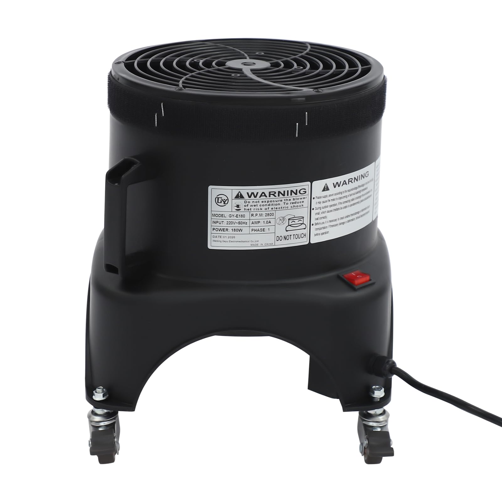 Ventilateur gonflable décoratif - Ventilateur d'air 180 W avec filet de protection pour Air Dancer, poupées ou figurines gonflables, publicité en plein air, événements, base stable, résistant aux