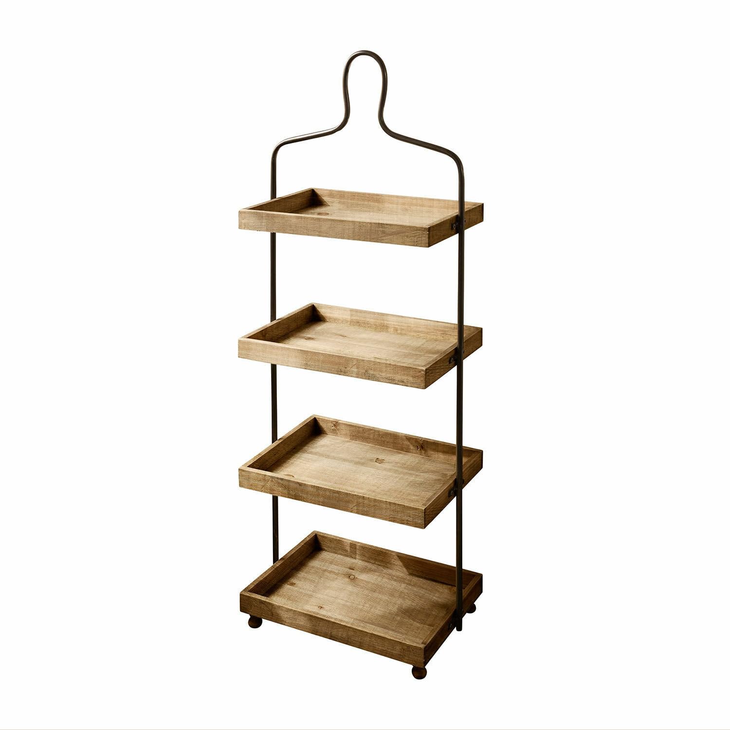 Loberon Etagere Lasse, braun/schwarz