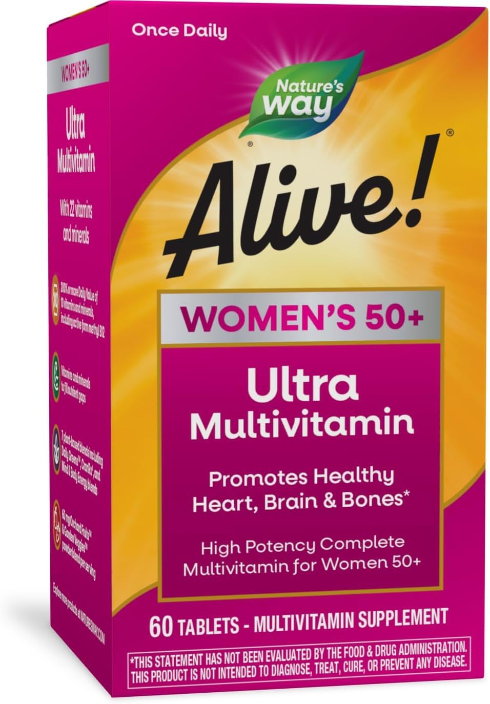Nature's Way Alive Once Daily Women's 50+ Ultra Potency Multivitamin 60 Tableets
