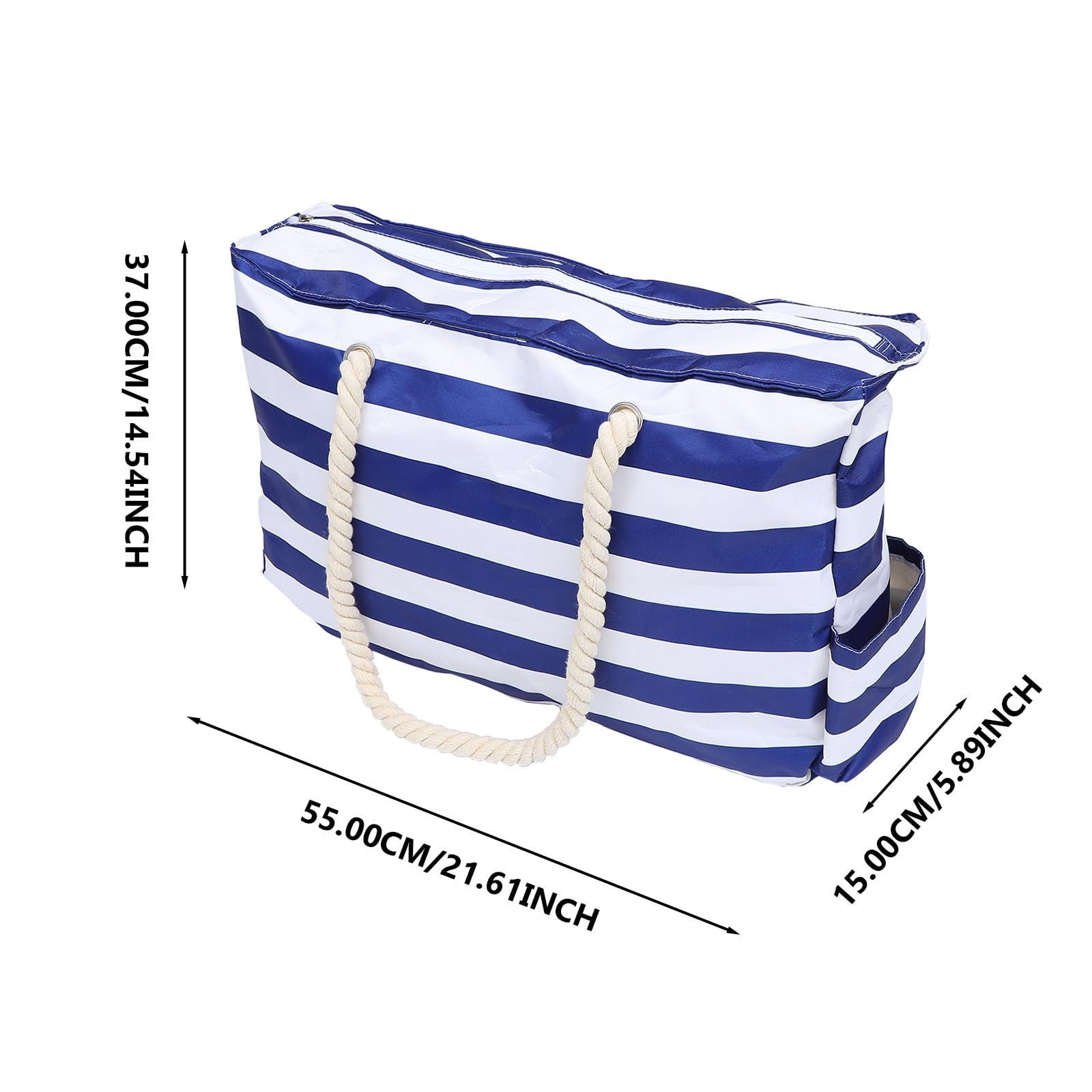 CHILDWEET Bolsa de playa grande Bolsa de playa de lona para mujer, impermeable, azul, para shopping y yoga, 1 pieza