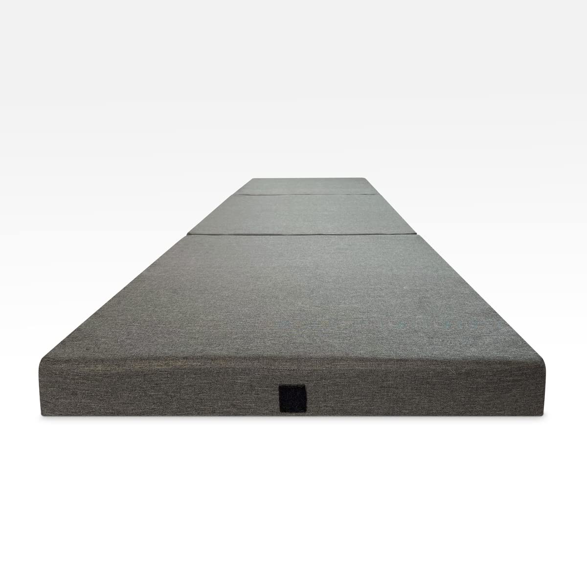 Somnia Descanso - Colchón Plegable para Invitados con Cierre y Asa, Espuma de Gran Densidad (Extrafirme) y Funda en Loneta Gris Oscuro Desenfundable, Muy Transpirable, Blanco, 90 x 190