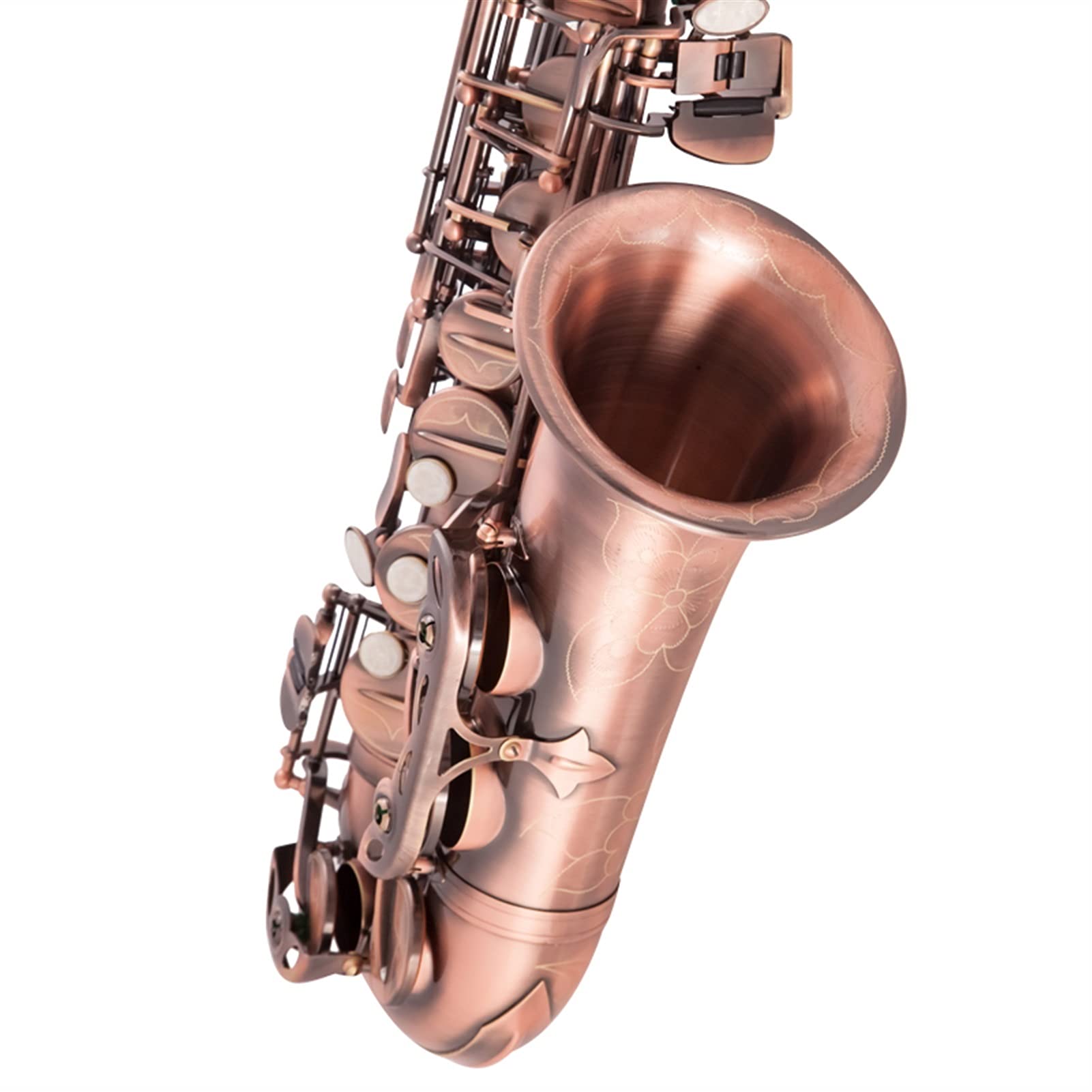 Sassofono Contralto Ottone Laccato Oro E Piatto Sax BE Strumento A Fiato Chiave Con Custodia Kit principianti sax (Color : Golden)