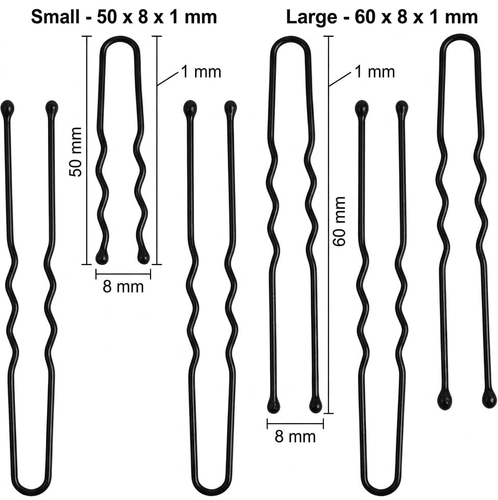 Image of Glaze Black Metal U-Shaped Juda Hair Pins, Matte Finish, Sleek Style, for All Hair Types, 24 Pcs Set