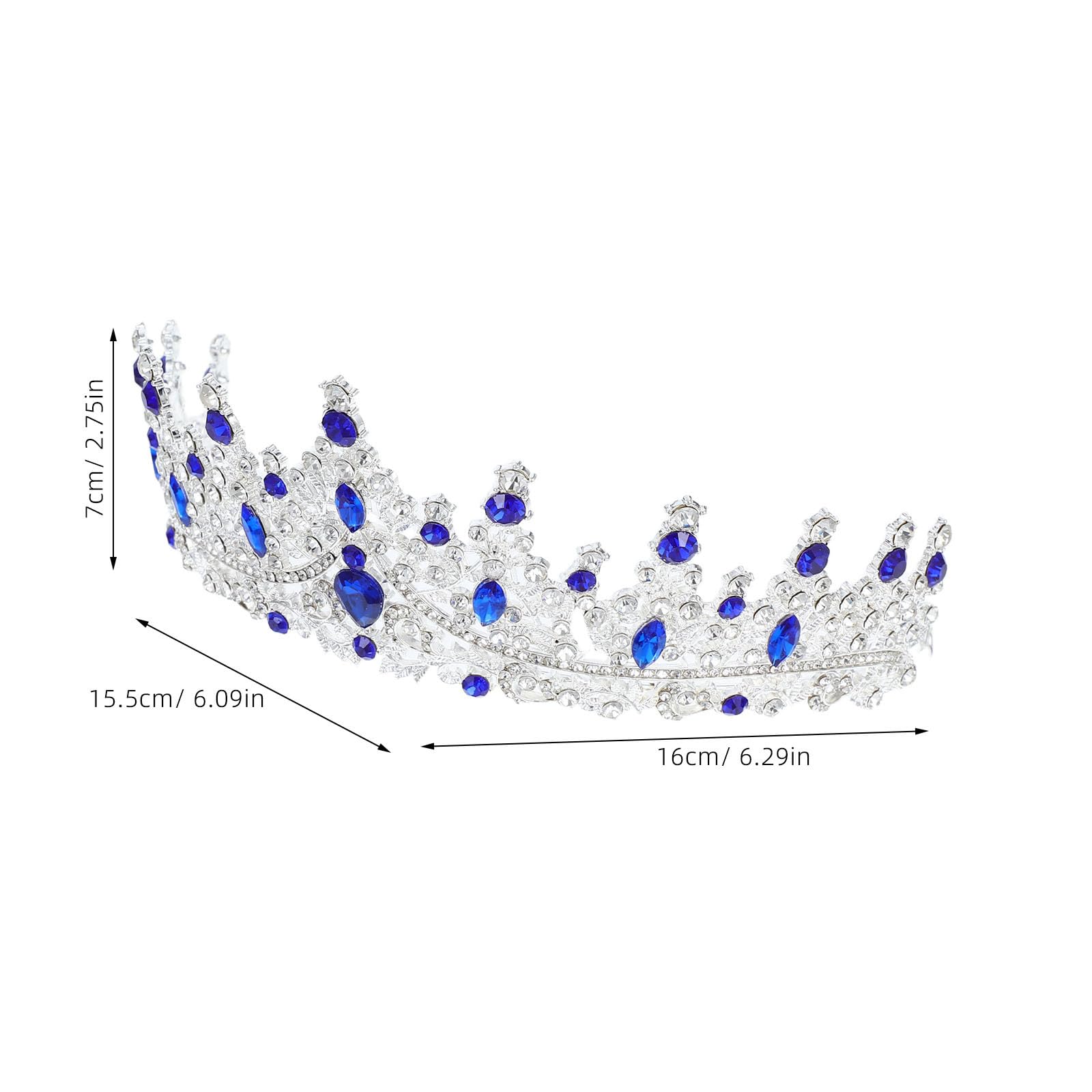 ULTECHNOVO Corona per donne di cristallo principesse diademi strass regina fascia per capelli da sposa per compleanno, ballo di fine anno, cerimonia, accessori di scena (blu)