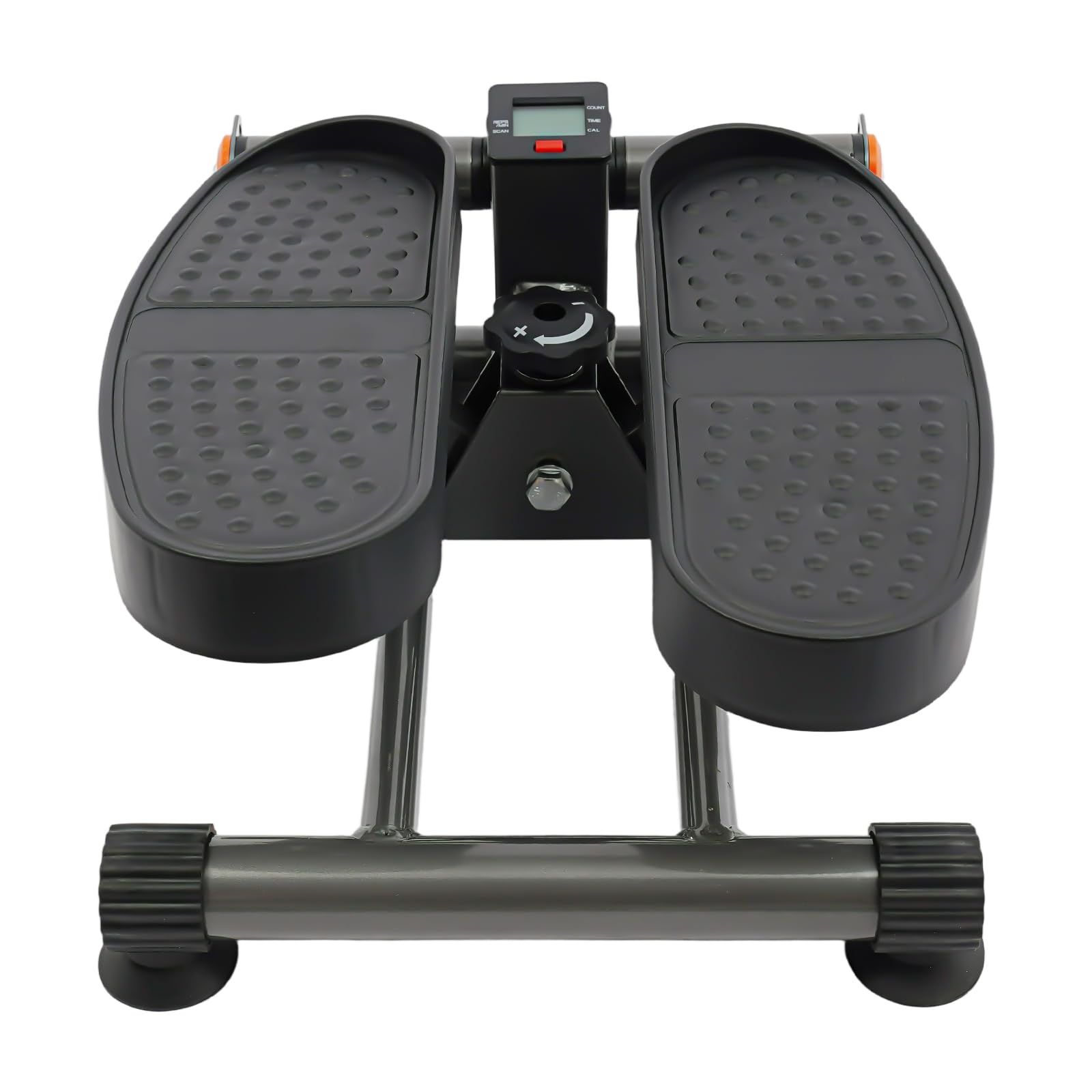 Stepper do domu z linami zasilania, 2 w 1, sprzęt fitness, maks. 150 kg | Trenażer pedałów z wyświetlaczem LCD, układem hydraulicznym, taśmami do treningu nóg i ramion, rehabilitacji, domu, biura