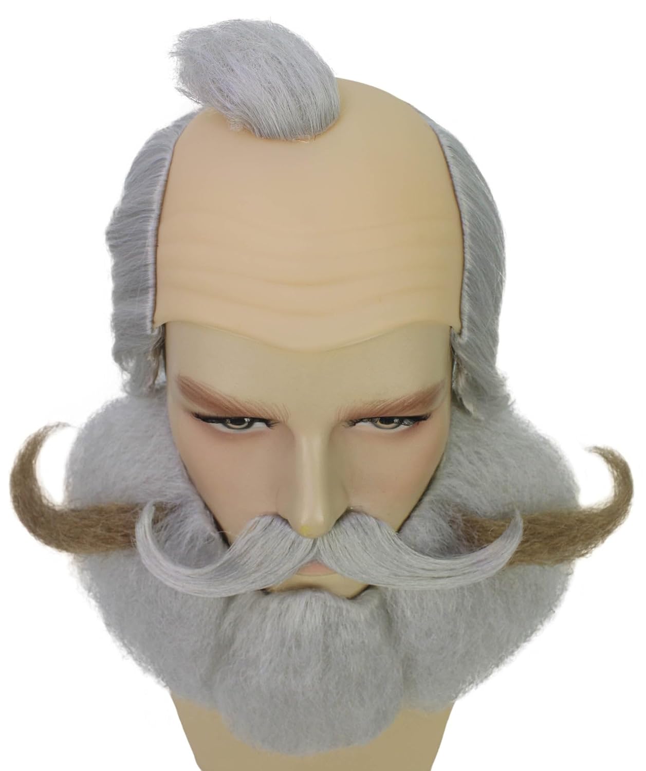Old Man Wig with Mustache & Beard – Comedic Elderly Hairstyle for Cosplay, Theater & Character Roles | Funny Costume Hairpiece for Halloween Party Events