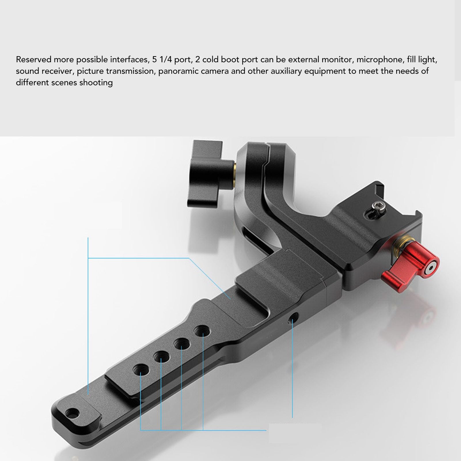 Goshyda Maniglia Stabilizzatrice Pieghevole per RS2 RS3 Mini, Staffa di Estensione Portatile Regolabile in Lega di Alluminio Impugnatura con Impugnatura Antiscivolo, Design Leggero da 420 G per Due