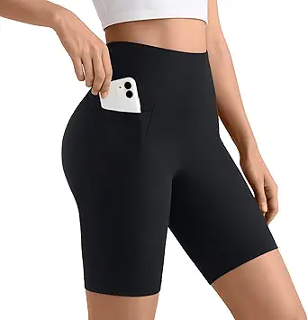 Womens ButterLuxe Biker Shorts 6Inches - High Waisted Elastic Workout Running Gym Volleyball Spandex Yoga with Pockets