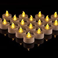 Vista 20 de Velas de té sin llama, paquete de 24 velas LED, realistas y brillantes, parpadeantes, de larga duración, 200 horas para festividades, fiestas