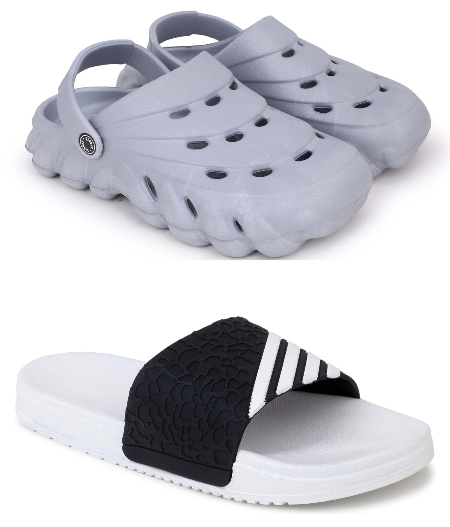Combo Pack of 2 Slipper/Flip Flops/Slides/Clogs/Sandals for Men (Cl-1400 Vs Military & Shimla)-image-15