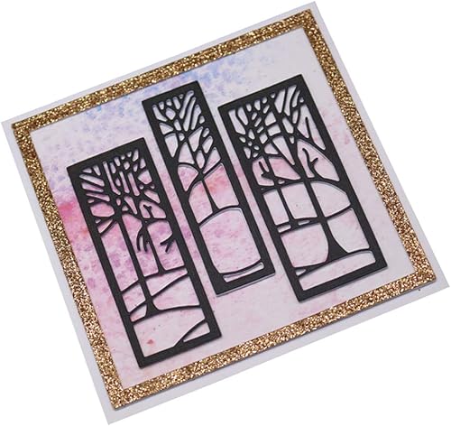 Miniatura 5 de Troqueles para morir para metal CraftBUZHI Troquel de corte Feliz Navidad troquelado para tarjetas y álbumes de recortes (troqueles forestales)