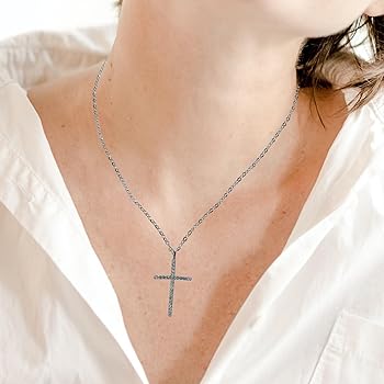 n048/【十字架✧】 クロスネックレス　シルバー　高品質　上品　シンプル　華奢 Amazon | [JDE] 十字架 ネックレス レディース クロスネックレス