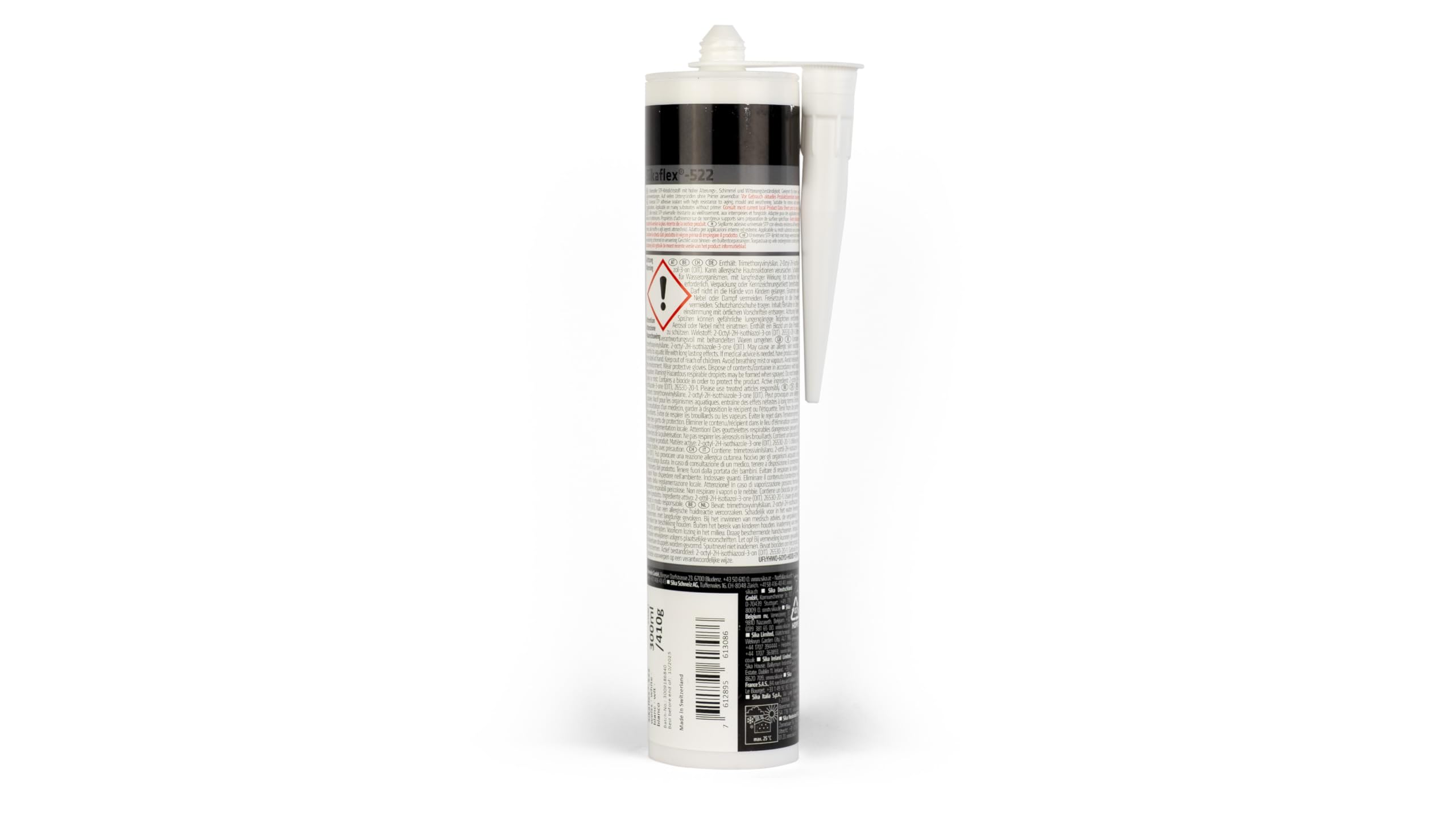 SIKA - Mastic multi-usages - Sikaflex 522, Gris - Pour caravane et camping-car - Collage et étanchéité - Résiste aux intempéries - Sans isocyanate - Faible émission - Intérieur et extérieur - 300ml