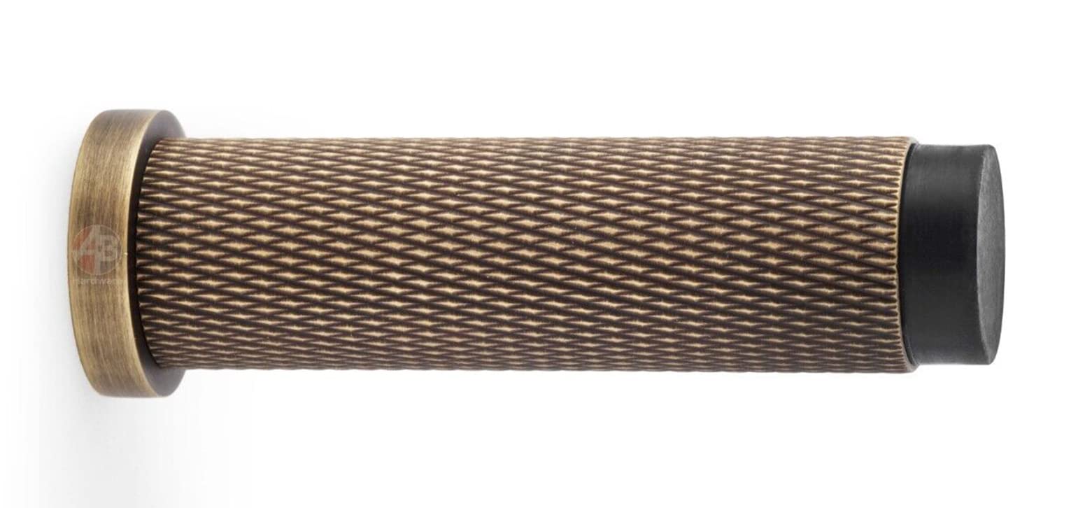 Ab Hardware Antique Solid Brass Knurled Cylinder Projected Door Stop - Internal Doors
