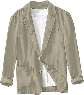 Camisa de lino de algodón con solapa, chaqueta de verano para hombre, primavera, deportiva, chaqueta ligera de manga larga, corte regular, camisa informal para hombre, camisa informal