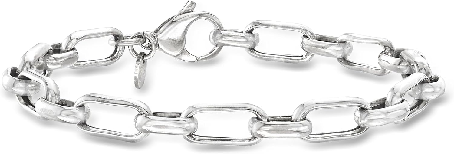 Ross-Simons Italian Sterling Silver Paper Clip Link Bracelet