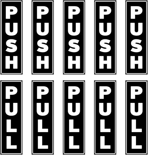 GOLEEX Divertido letrero de vinilo para puerta de 1.625 x 5 pulgadas, paquete de 10 calcomanías de vinilo negro y gris para puertas de vidrio, para