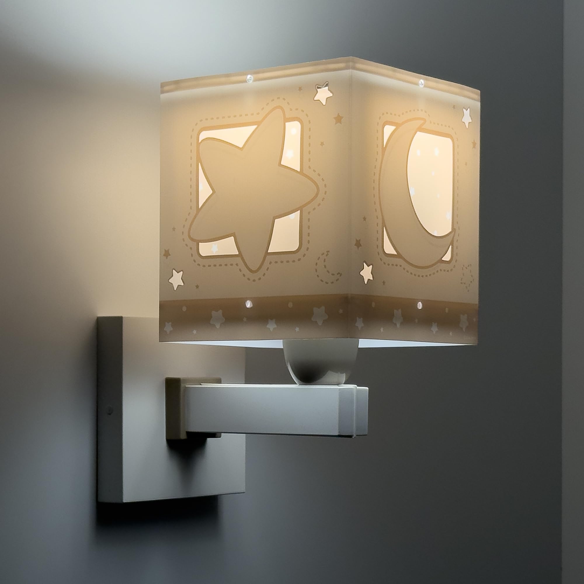 Dalber Applique murale enfant Moonlight lune et étoiles Beige, 63239B, E27