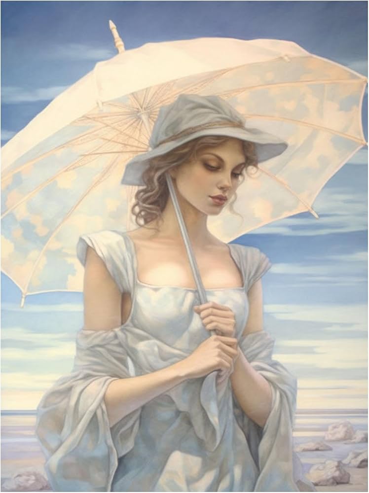 パステル画　海の絵　人物画　美人画　絵画　風景画　アート　インテリア Amazon.co.jp: SHYAMIC 海絵 アート海 自然風景, ビーチのエレガントな