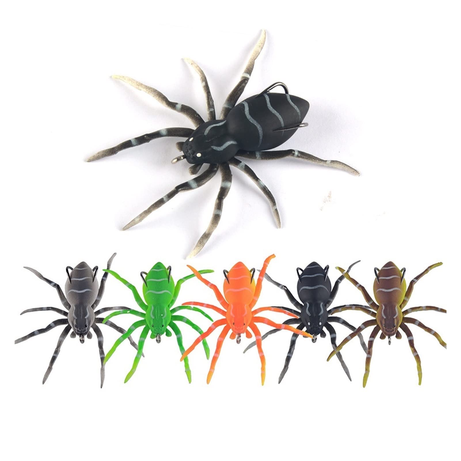 10 Stück 8cm 7g Simulierter Spinnen-Weichfischköder Realistische schwimmende unkrautfreie Köder Topwater Spider Crankbait Tackle Forelle Barsch Bass Karpfen Swimbaits,