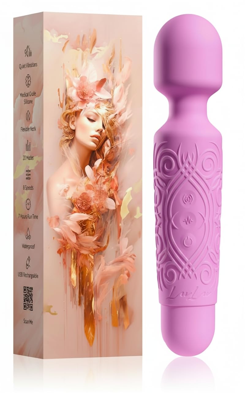 LuLu Wand Vibrator for Women - Strong Multi-Speed Waterproof Vibrating Wand Massager - Silent Rechargeable Clitoral Stimulation Sex