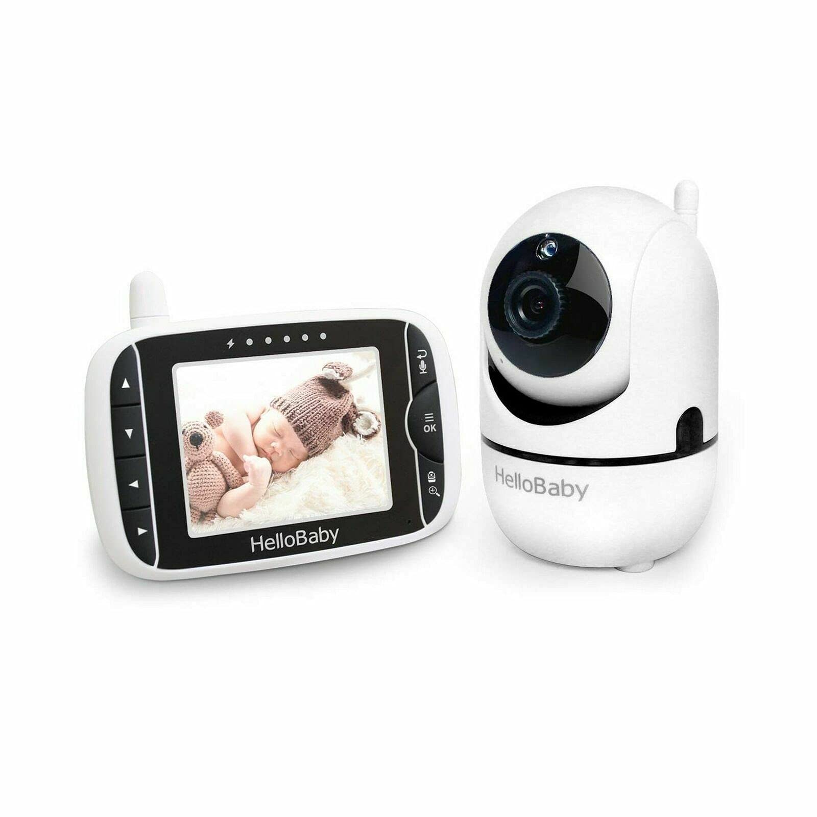 Babá Eletrônica HelloBaby Hb65 com Monitor de Vídeo Tela Lcd de 3,2 Pol. Wifi 2.4 Giro
