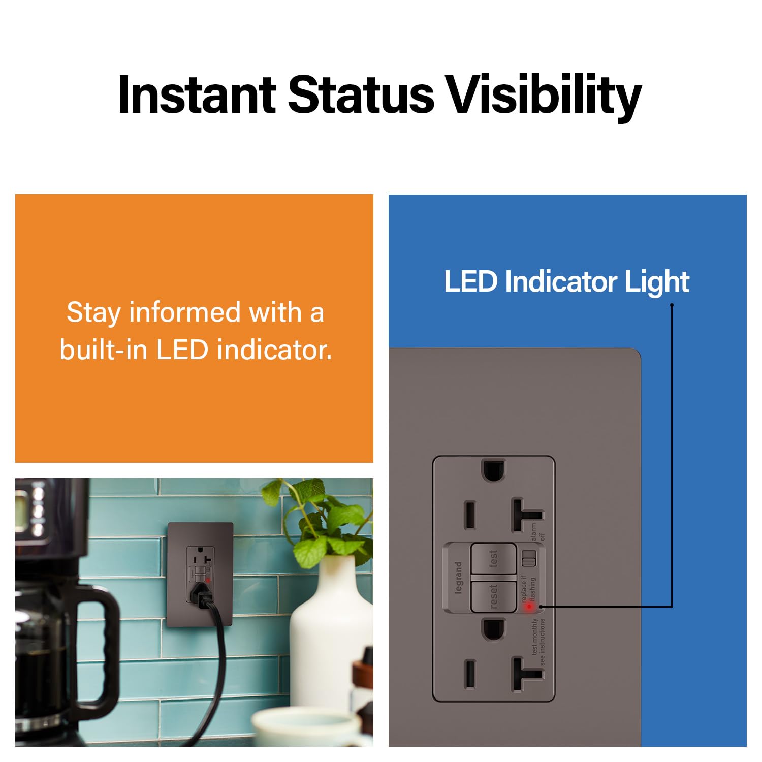Legrand-Pass & Seymour Radiant Inviolable Outlet, 2097TRA