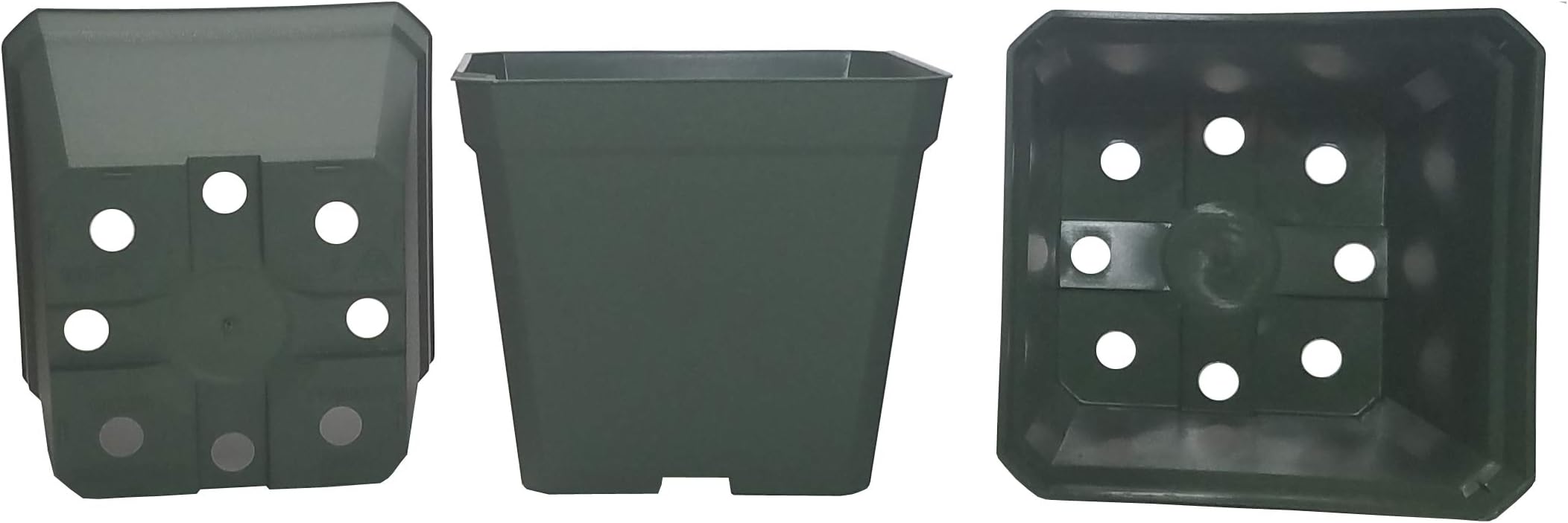 DILLEN 30-Pack, Square Nursery Pot Plastic Pots for Plants, 4 Inch. Color: Green