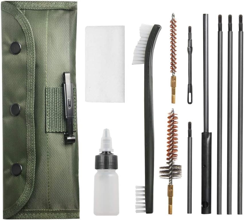 - Compact Rifle Gun Cleaning Kit, Brushes Cleaner Set for .22Cal .223Cal 5.56mm .22LR, Include 50 6-inch Gun Cleaning Swabs