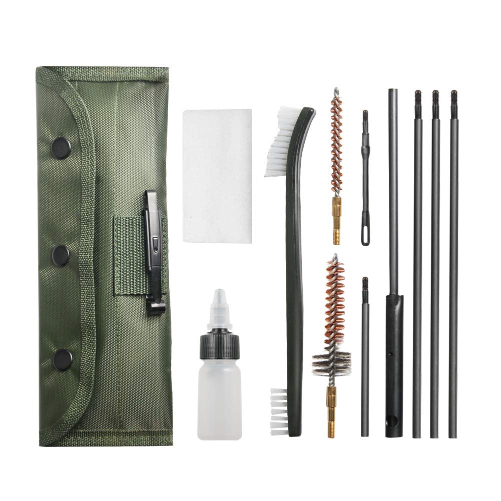 Compact Rifle Gun Cleaning Kit, Brushes Cleaner Set for .22Cal .223Cal 5.56mm .22LR, Include 50 6-inch Gun Cleaning Swabs